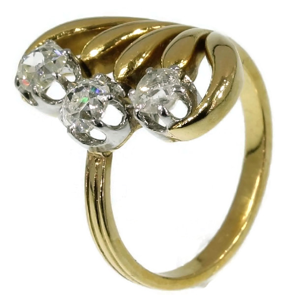 Typical Art Nouveau diamond engagement ring (image 4 of 15)